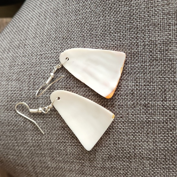NWOT Native American Navajo Spiny Oyster Shell Slab Earrings 🧡 - Picture 4 of 7